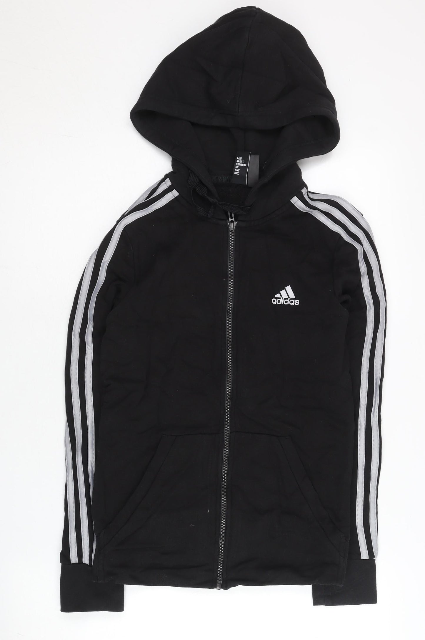 Adidas Women’s Black Full Zip Hoodie Small Sports Logo