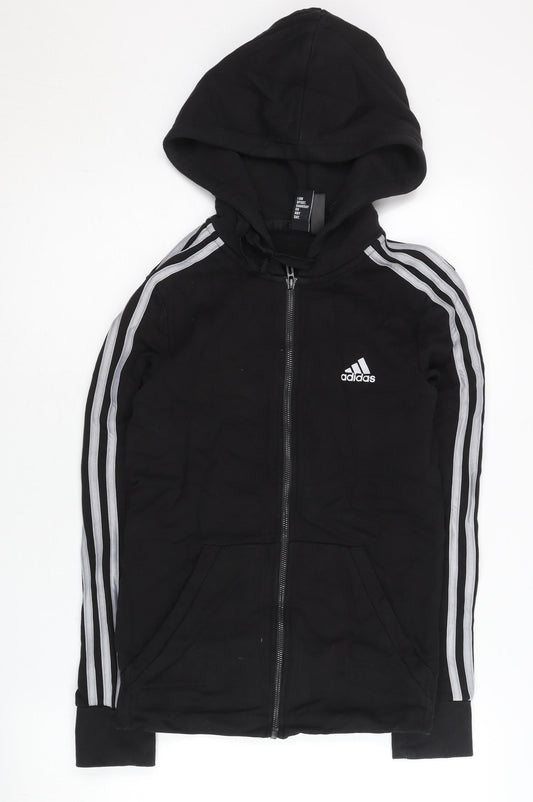 Adidas Women’s Black Full Zip Hoodie Small Sports Logo