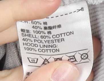 Adidas Womens Grey Zip Hoodie Size 10 Regular Fit Sportswear