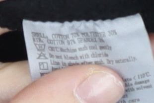 Kappa Women Black Track Jacket Size 8 Full Zip Cotton Blend