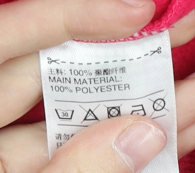 Adidas Womens Pink Size 10 Track Jacket Full Zip Polyester