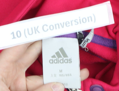 Adidas Womens Pink Size 10 Track Jacket Full Zip Polyester