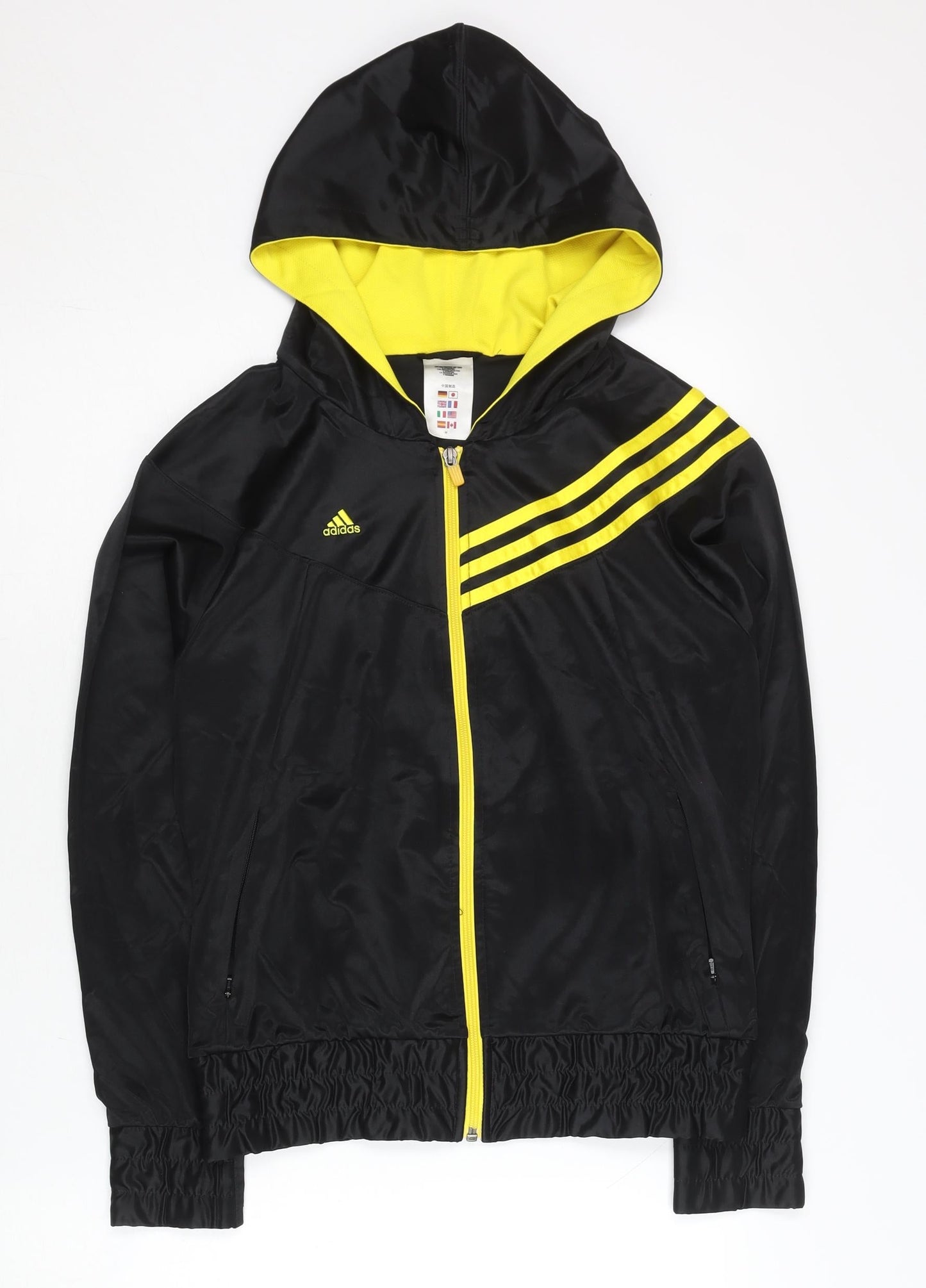 Adidas Women’s Black M Track Jacket Hooded Full Zip Sportswear Size M