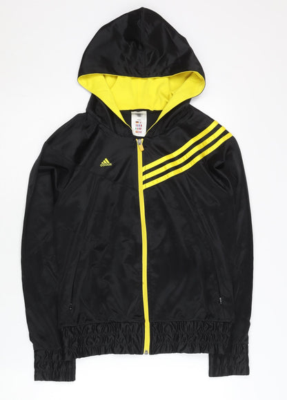 Adidas Women’s Black M Track Jacket Hooded Full Zip Sportswear Size M