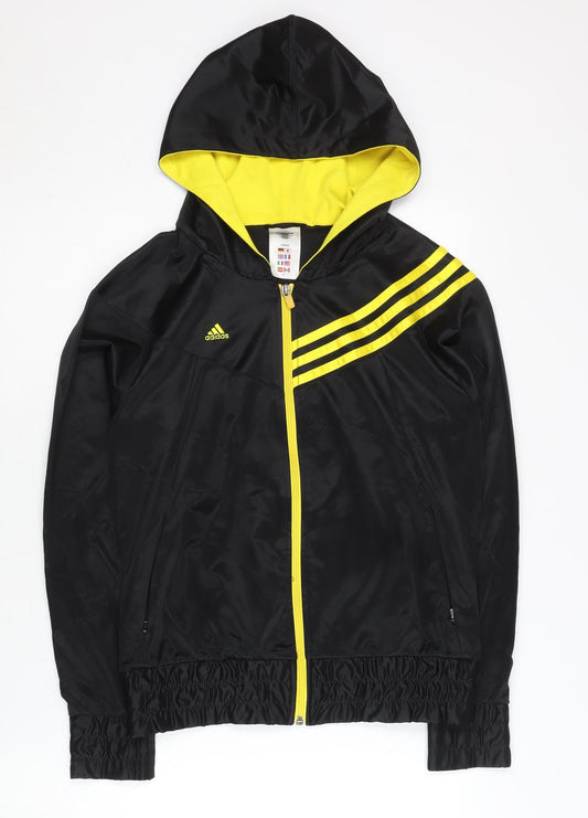Adidas Women’s Black M Track Jacket Hooded Full Zip Sportswear Size M
