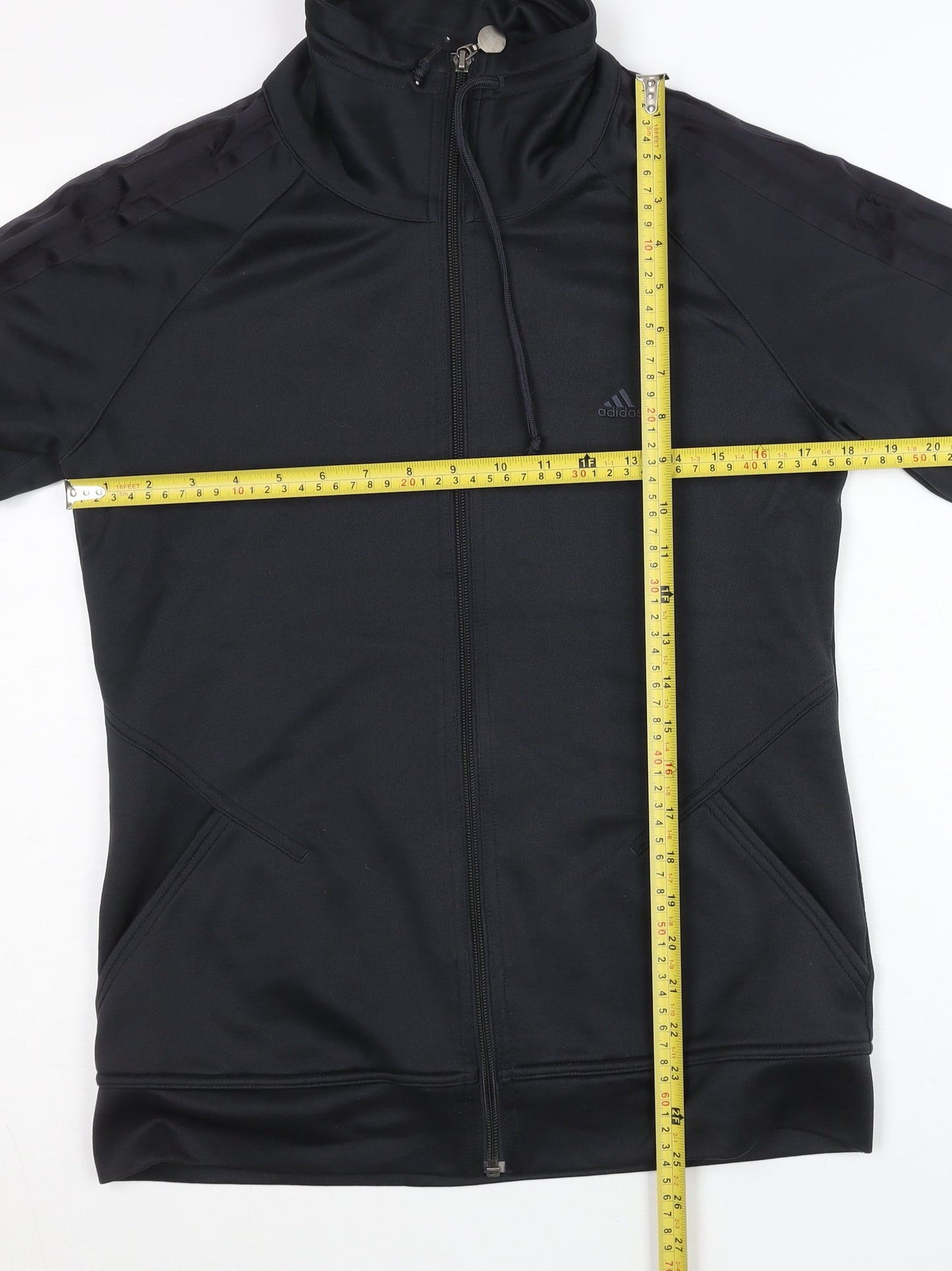 Adidas Womens Black Size 12 Track Jacket Full Zip Lightweight