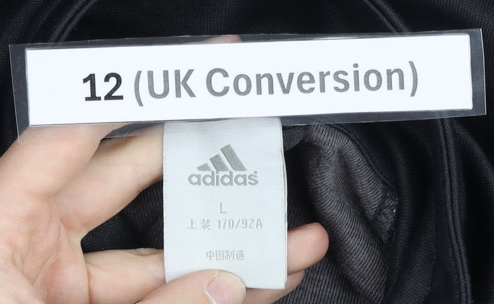 Adidas Womens Black Size 12 Track Jacket Full Zip Lightweight