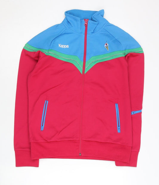 Kappa Womens Red Blue Green Track Jacket Size 12 Retro Full Zip