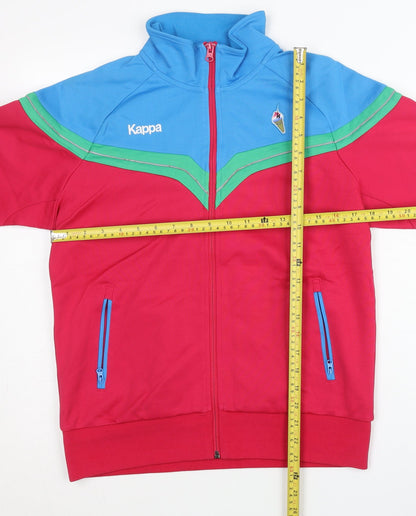 Kappa Womens Red Blue Green Track Jacket Size 12 Retro Full Zip
