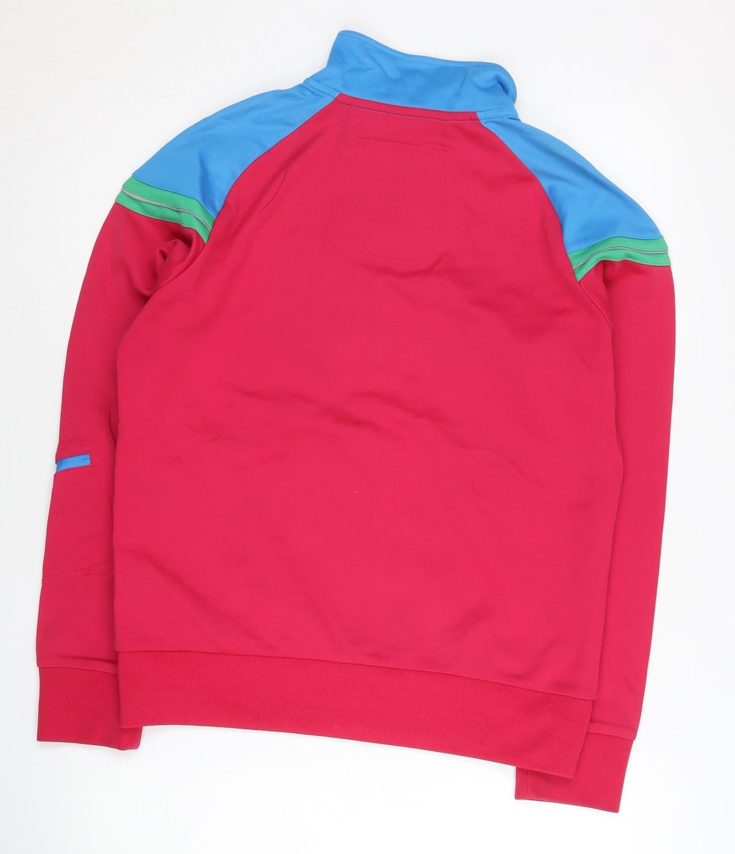 Kappa Womens Red Blue Green Track Jacket Size 12 Retro Full Zip