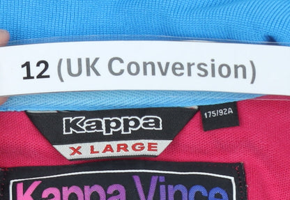 Kappa Womens Red Blue Green Track Jacket Size 12 Retro Full Zip