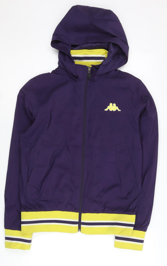 Kappa Women's Purple Size 12 Windbreaker Jacket Hooded Polyester