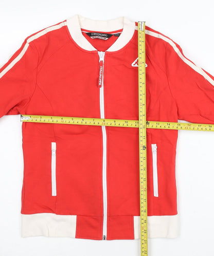 Kappa Womens Red Track Jacket Size 8 Full Zip Slim Fit Sportswear