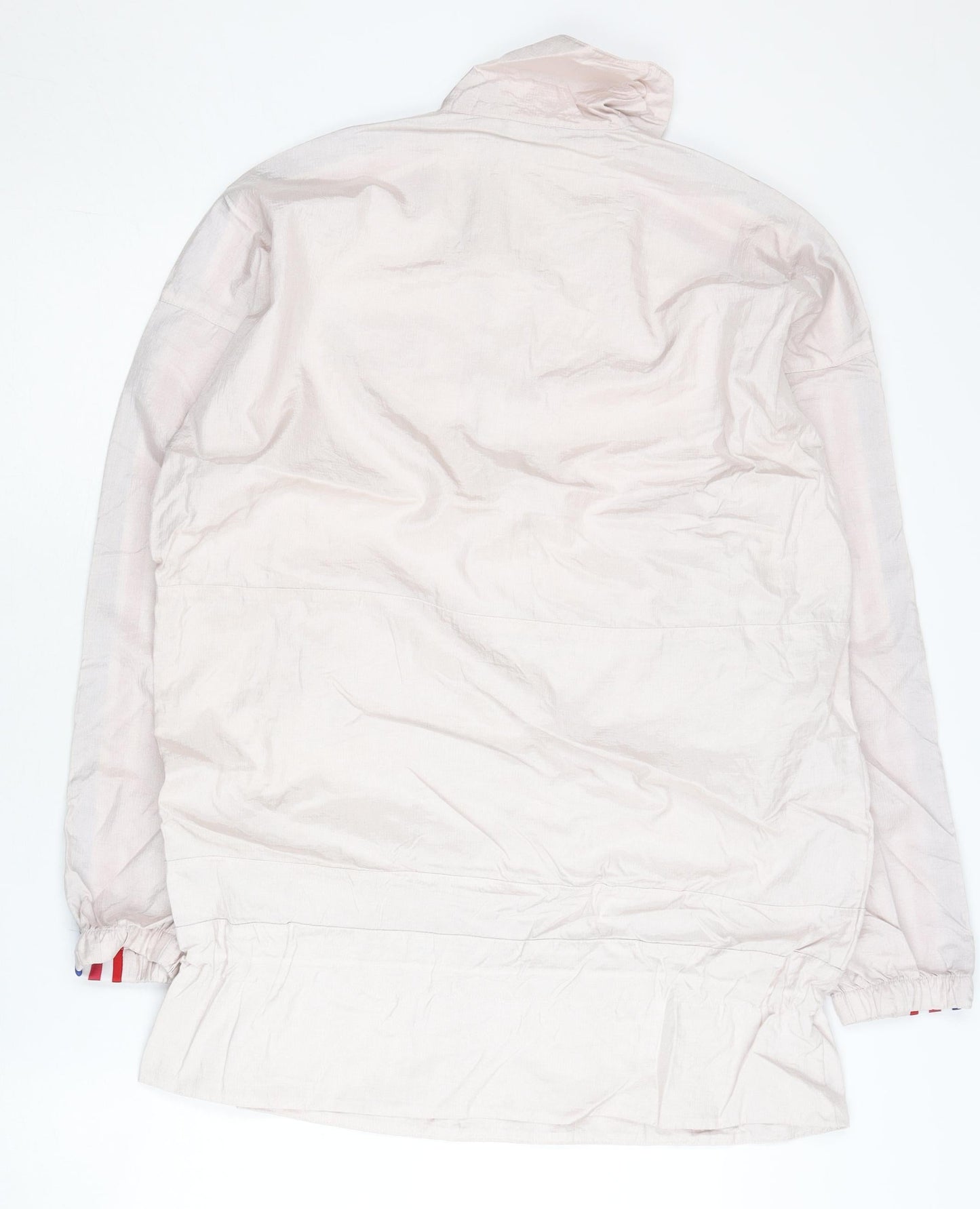 Adidas Women's Beige Windbreaker Jacket Size 8 Lightweight Nylon