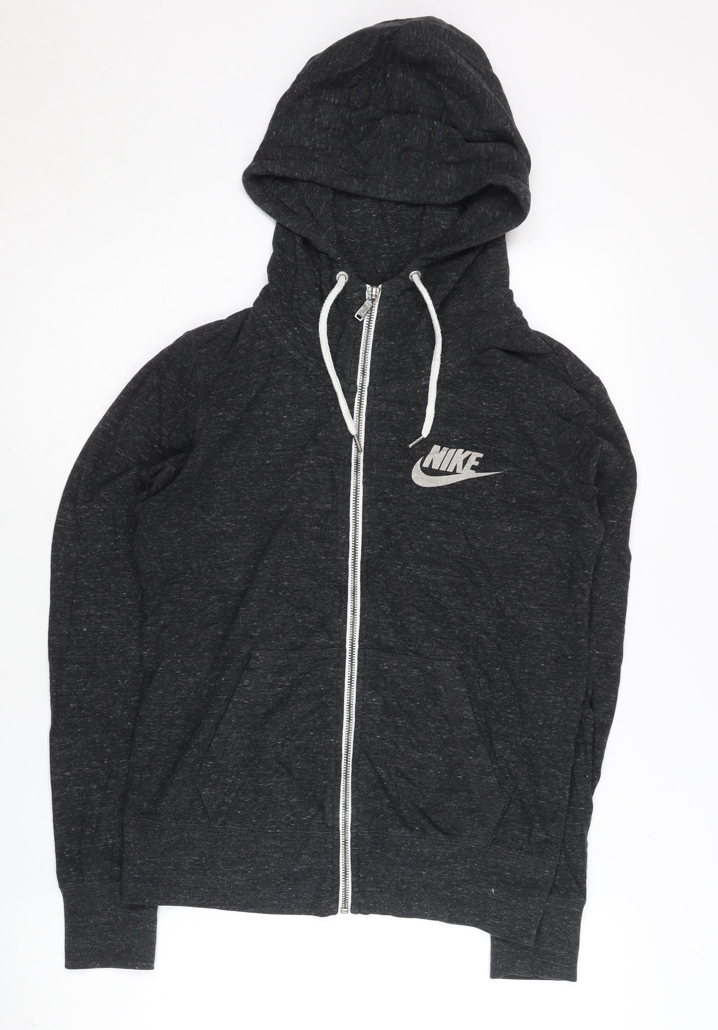 Nike Women’s Black Full Zip Hoodie L Cotton Blend Casual