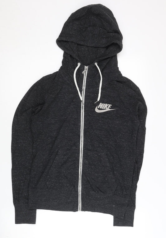 Nike Women’s Black Full Zip Hoodie L Cotton Blend Casual
