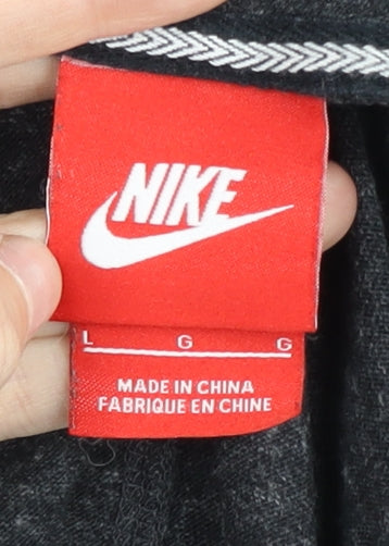 Nike Women’s Black Full Zip Hoodie L Cotton Blend Casual