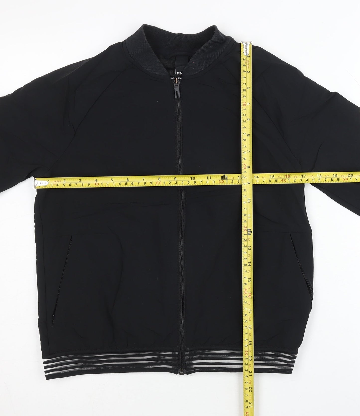 Adidas Womens Black Track Jacket Size 8 Full Zip Lightweight Sportswear