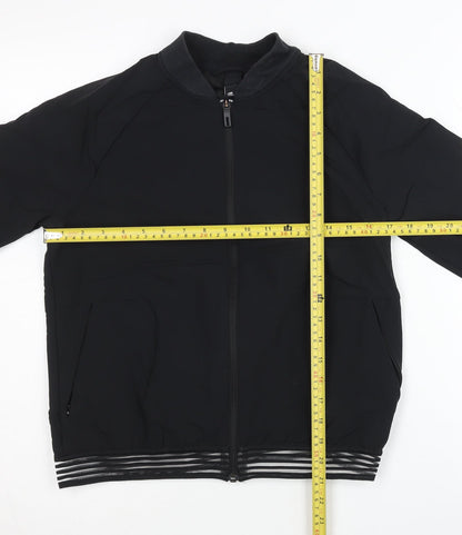 Adidas Womens Black Track Jacket Size 8 Full Zip Lightweight Sportswear