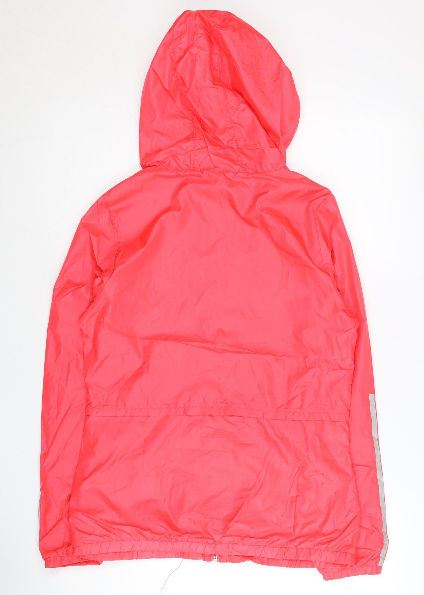 Adidas Womens Pink Windbreaker Jacket Size 8 Hooded Lightweight