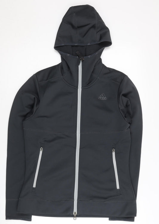 Adidas Womens Black Full Zip Hoodie Jacket Size 12 UK Clima365