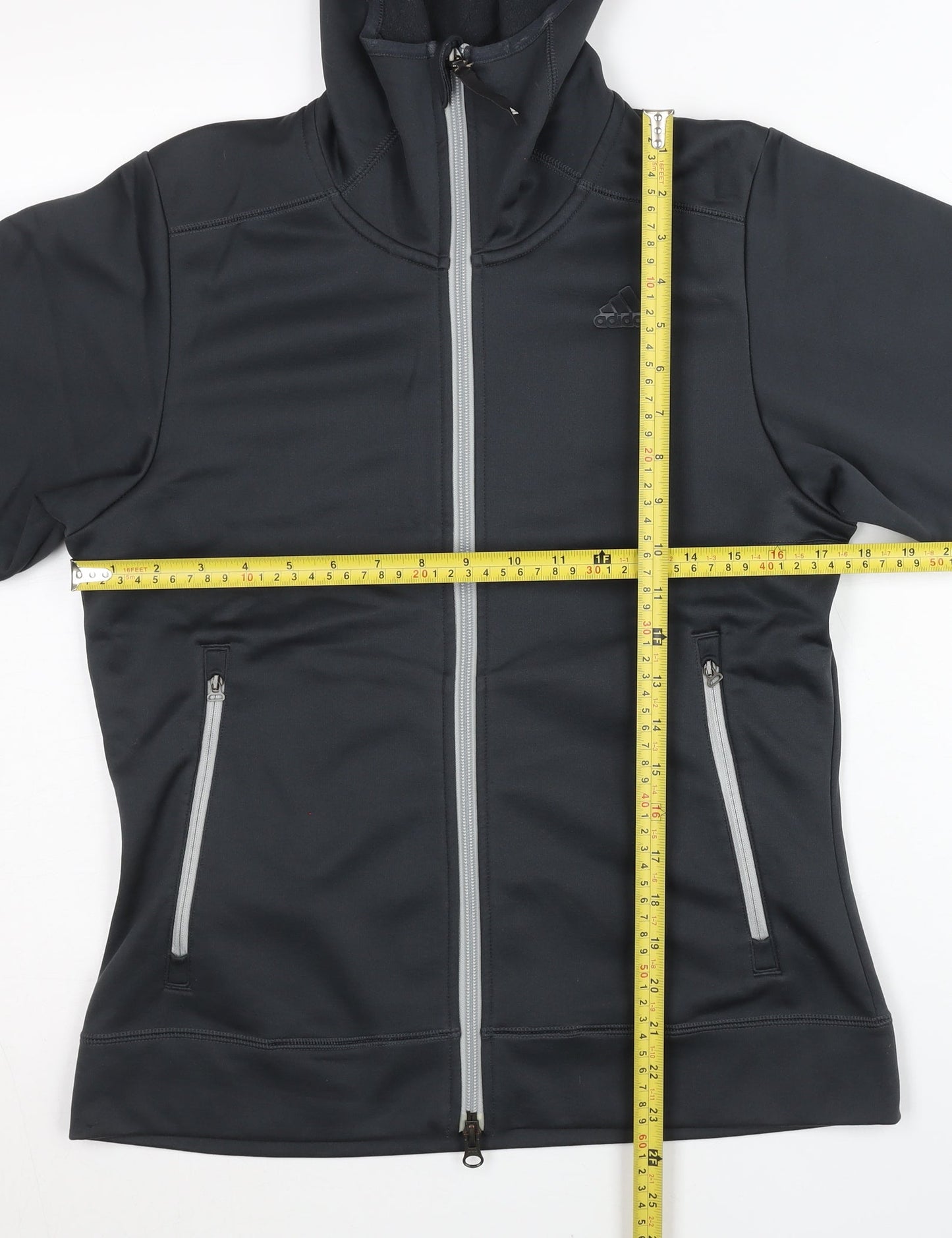 Adidas Womens Black Full Zip Hoodie Jacket Size 12 UK Clima365