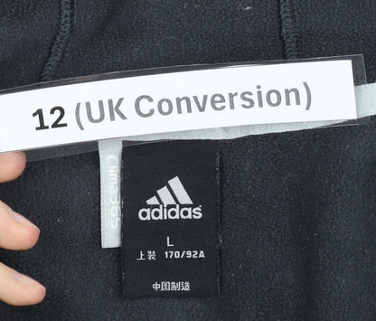 Adidas Womens Black Full Zip Hoodie Jacket Size 12 UK Clima365