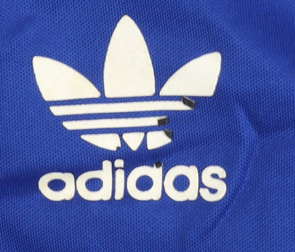 Adidas Women’s Blue Track Jacket Size 8 Full Zip Cotton Blend