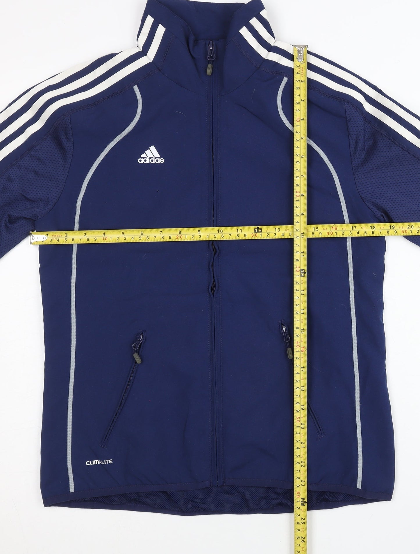 Adidas Womens Blue Small Track Jacket Activewear Full Zip Polyester