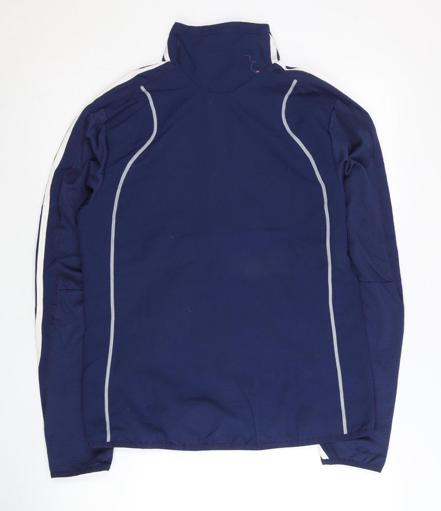 Adidas Womens Blue Small Track Jacket Activewear Full Zip Polyester