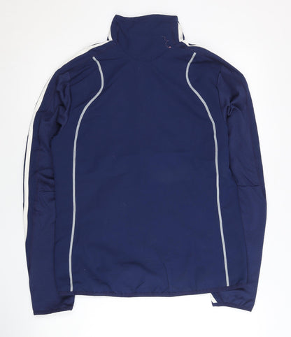 Adidas Womens Blue Small Track Jacket Activewear Full Zip Polyester