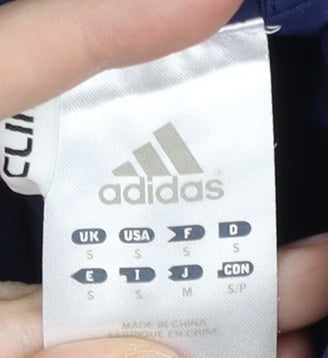 Adidas Womens Blue Small Track Jacket Activewear Full Zip Polyester