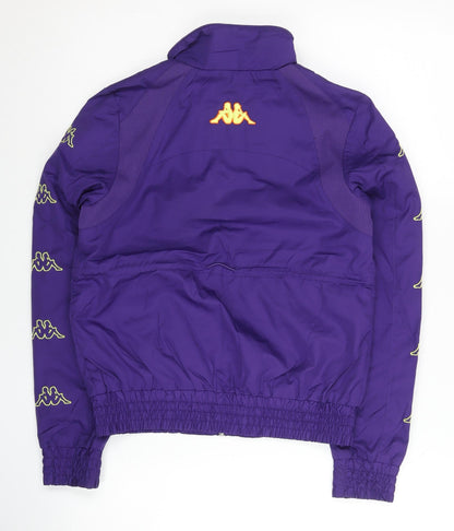 Kappa Womens Purple Track Jacket Size UK 6 Full Zip Logo Sportswear