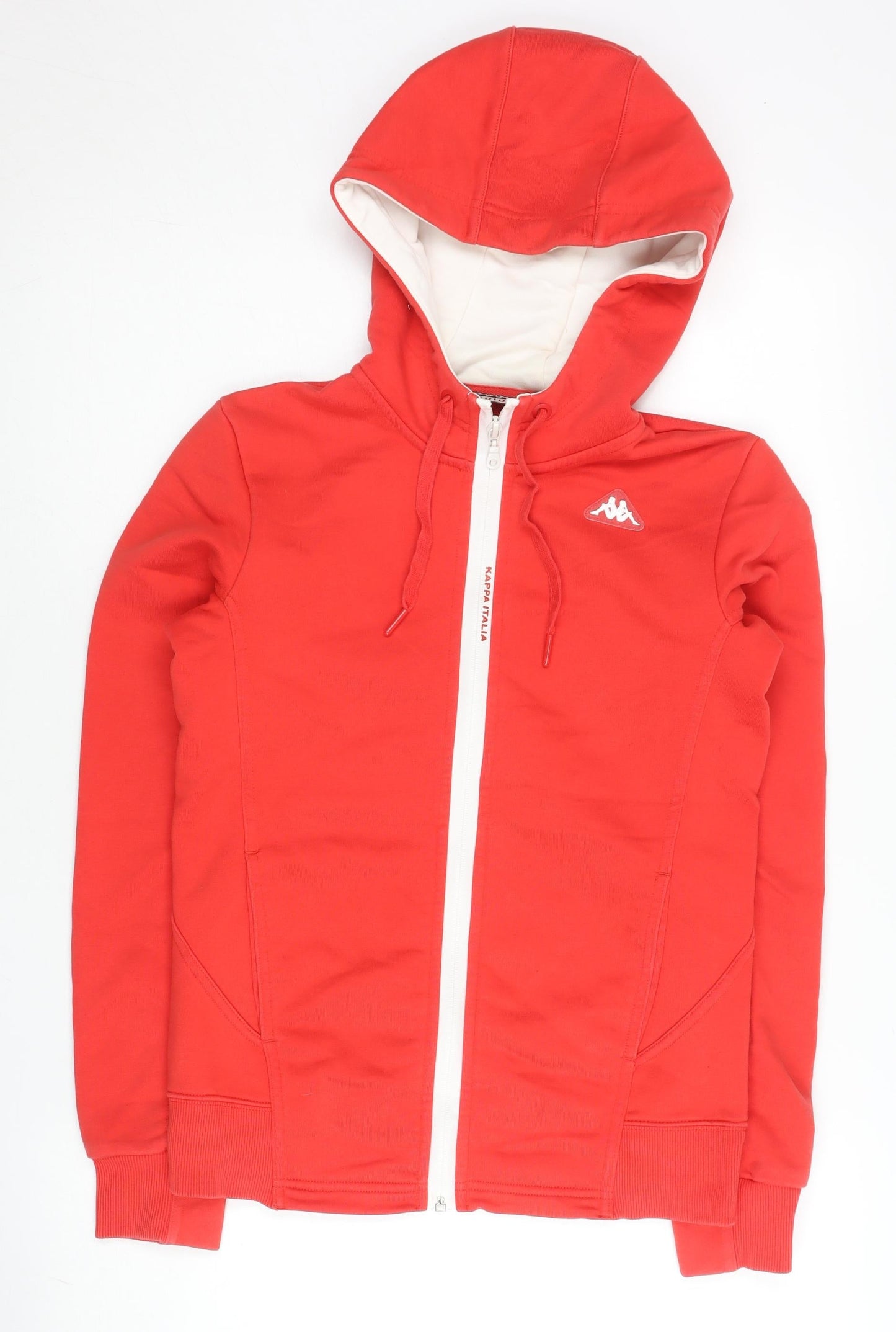 Kappa Womens Red Full Zip Hoodie Size 8 UK Cotton Blend