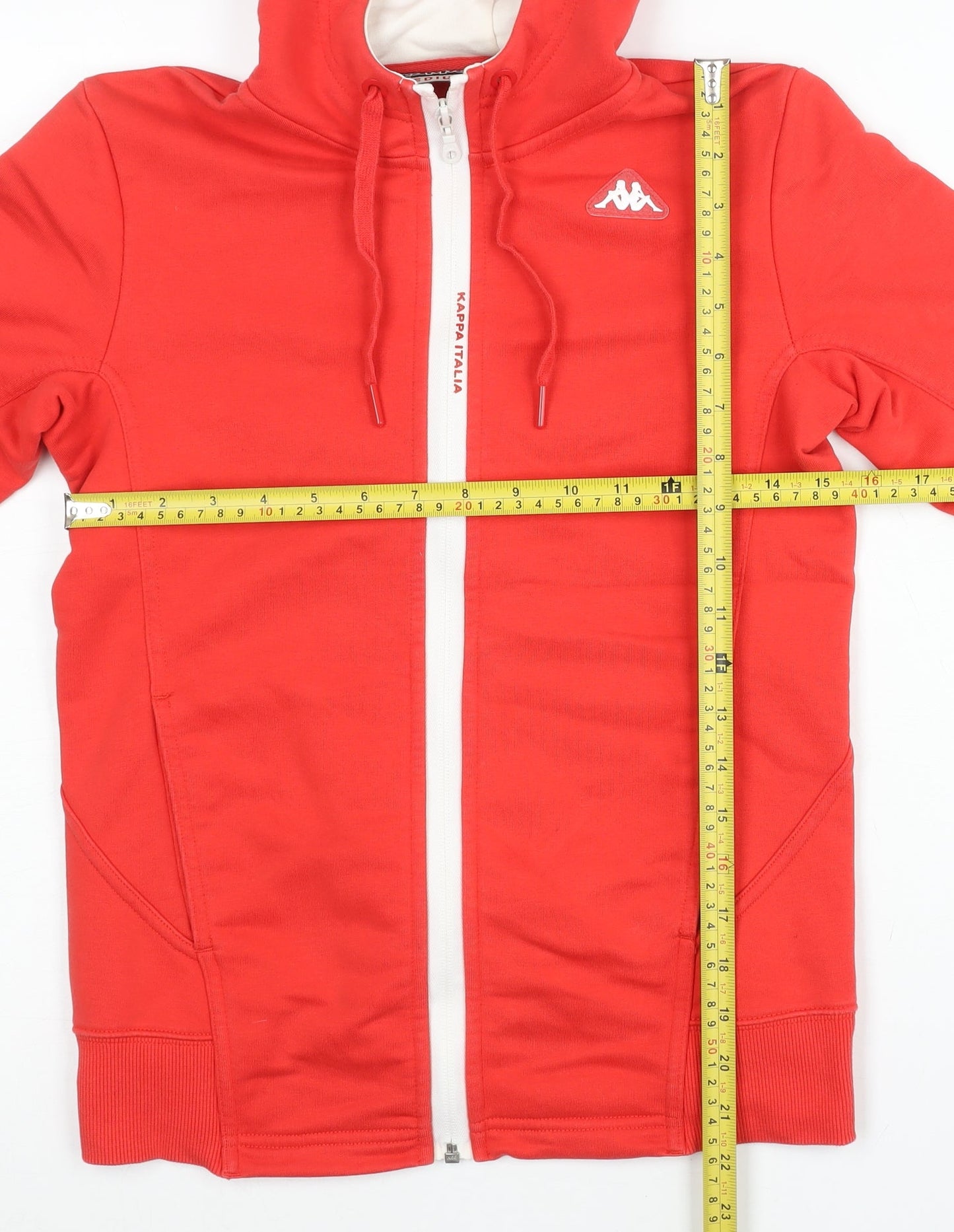 Kappa Womens Red Full Zip Hoodie Size 8 UK Cotton Blend