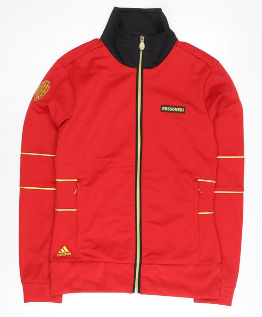 Adidas Women’s Red Track Jacket Size 10 Full Zip Football Sportswear