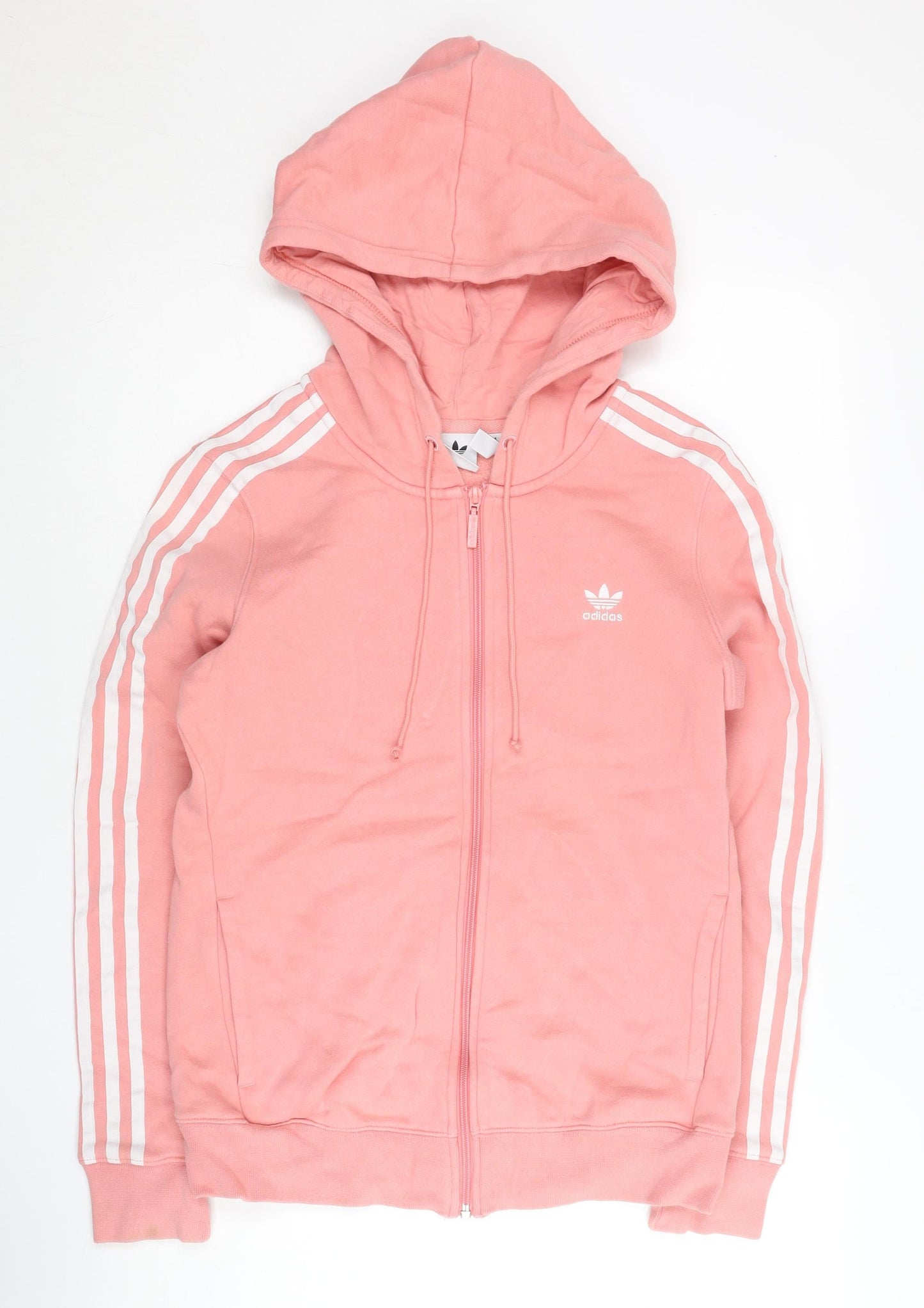 Adidas Women’s Pink Full Zip Hoodie UK 10 Cotton Blend