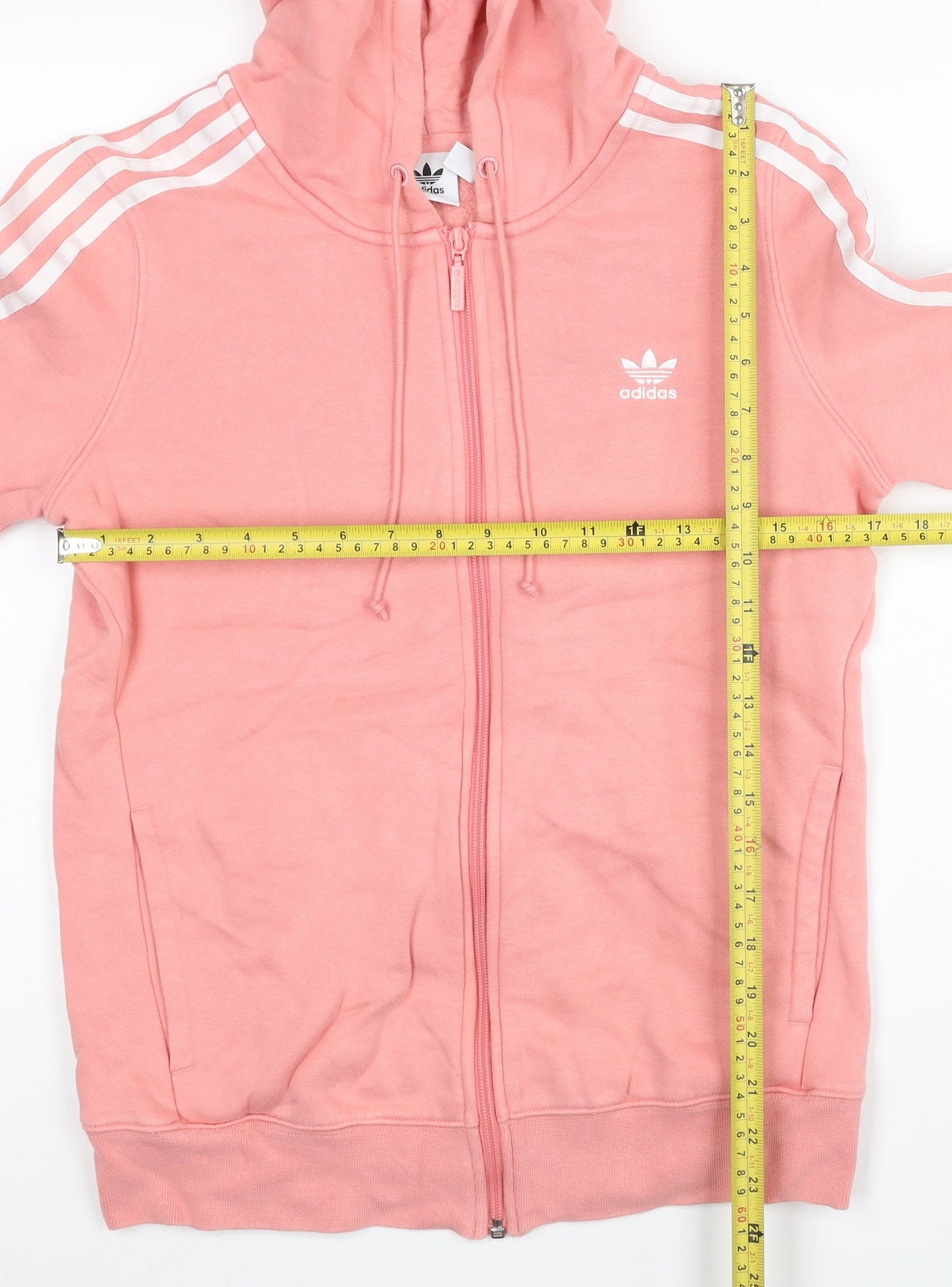 Adidas Women’s Pink Full Zip Hoodie UK 10 Cotton Blend