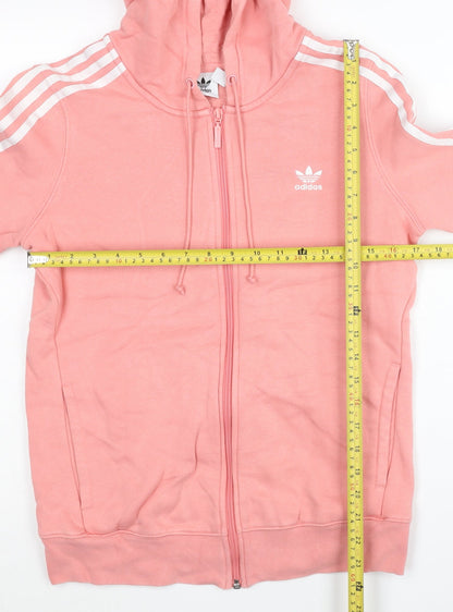Adidas Women’s Pink Full Zip Hoodie UK 10 Cotton Blend