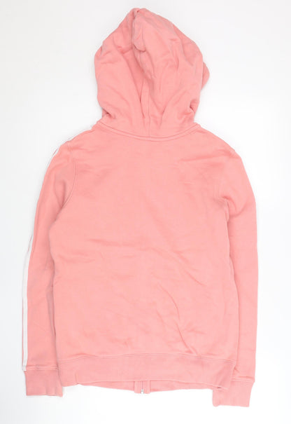 Adidas Women’s Pink Full Zip Hoodie UK 10 Cotton Blend