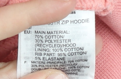 Adidas Women’s Pink Full Zip Hoodie UK 10 Cotton Blend