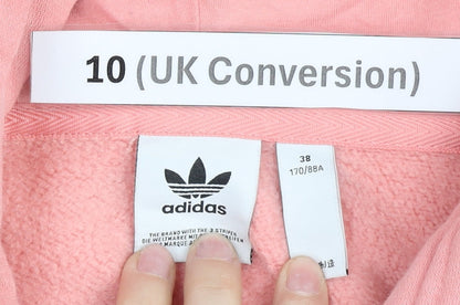 Adidas Women’s Pink Full Zip Hoodie UK 10 Cotton Blend