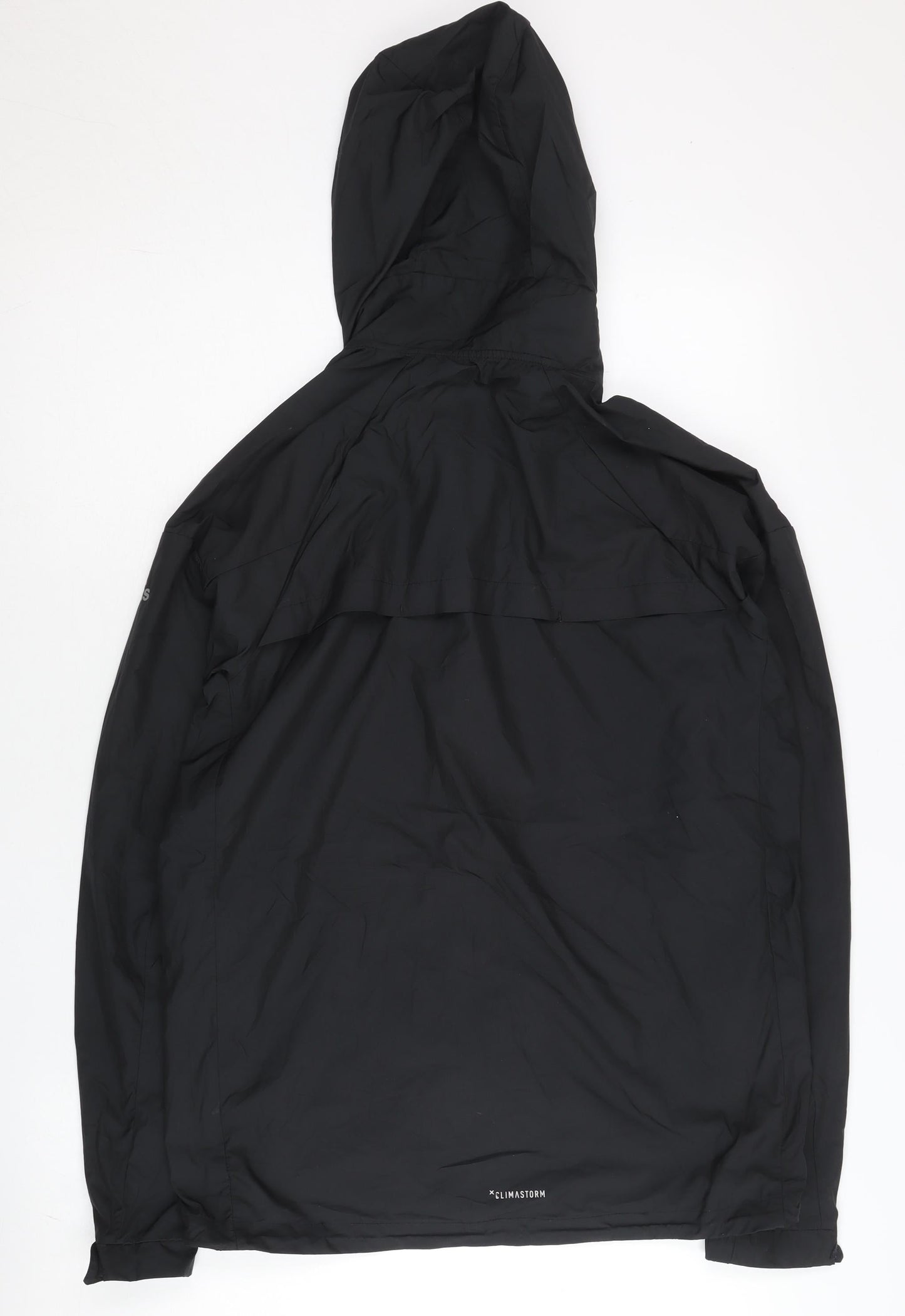 Adidas Women Black Size 12 Windbreaker Jacket Hooded Sports