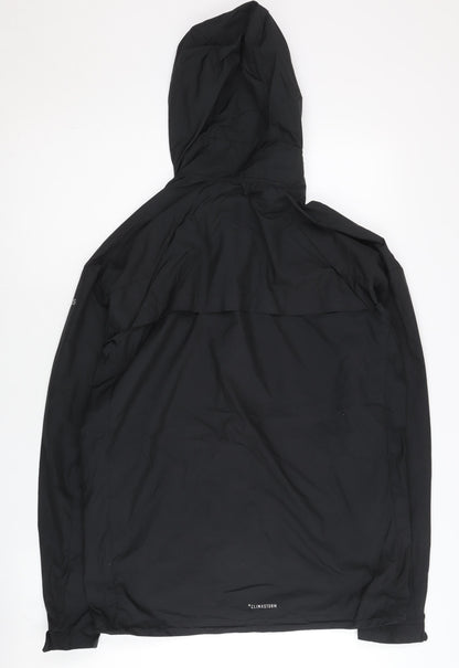 Adidas Women Black Size 12 Windbreaker Jacket Hooded Sports
