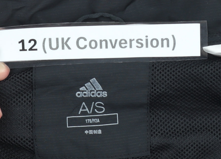 Adidas Women Black Size 12 Windbreaker Jacket Hooded Sports