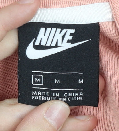 Nike Women’s Pink Full Zip Hoodie Jacket M Cotton Blend Sportswear