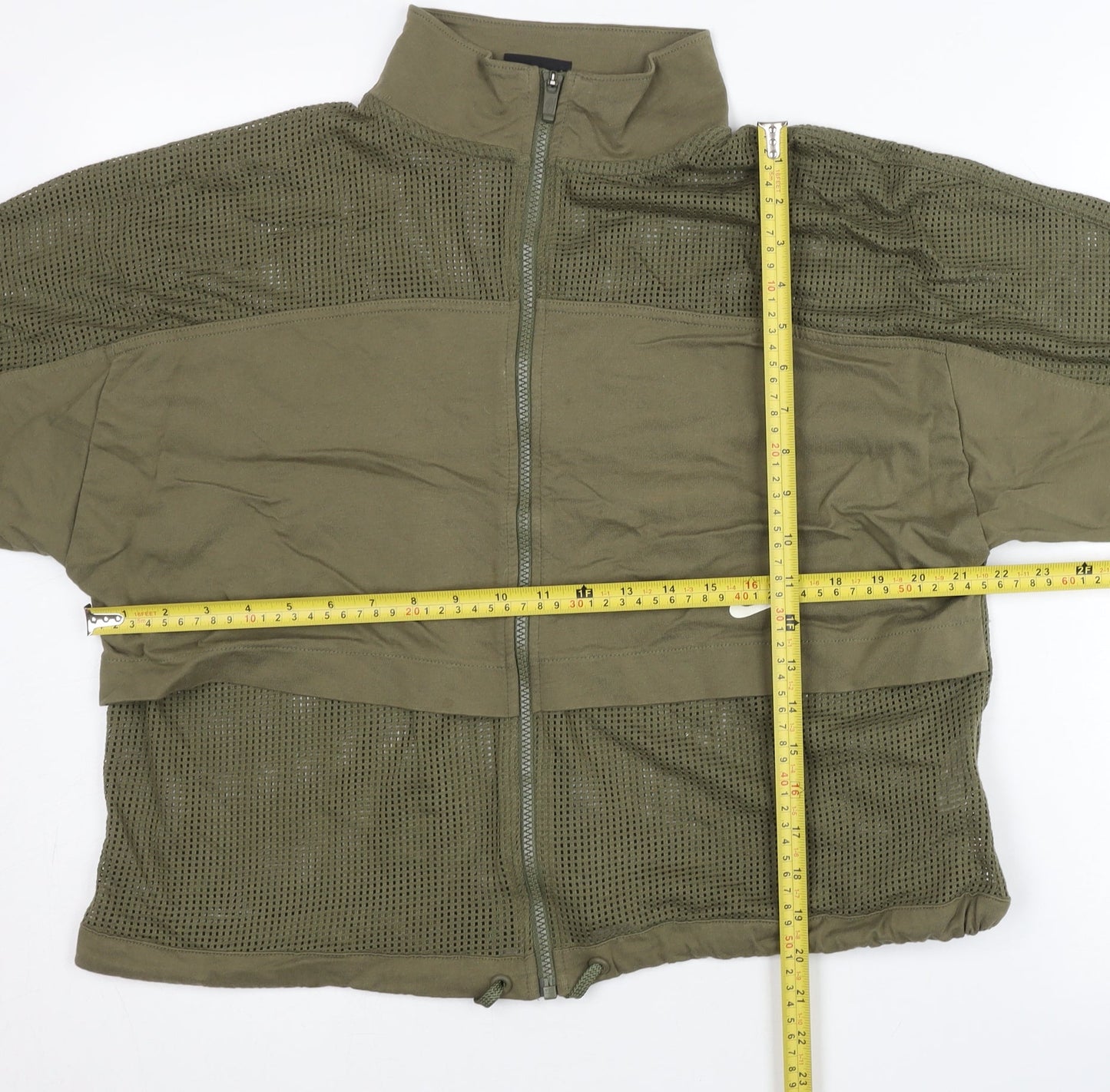 Nike Womens Green Track Jacket M Mesh Lightweight Full Zip