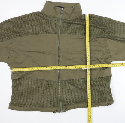 Nike Womens Green Track Jacket M Mesh Lightweight Full Zip