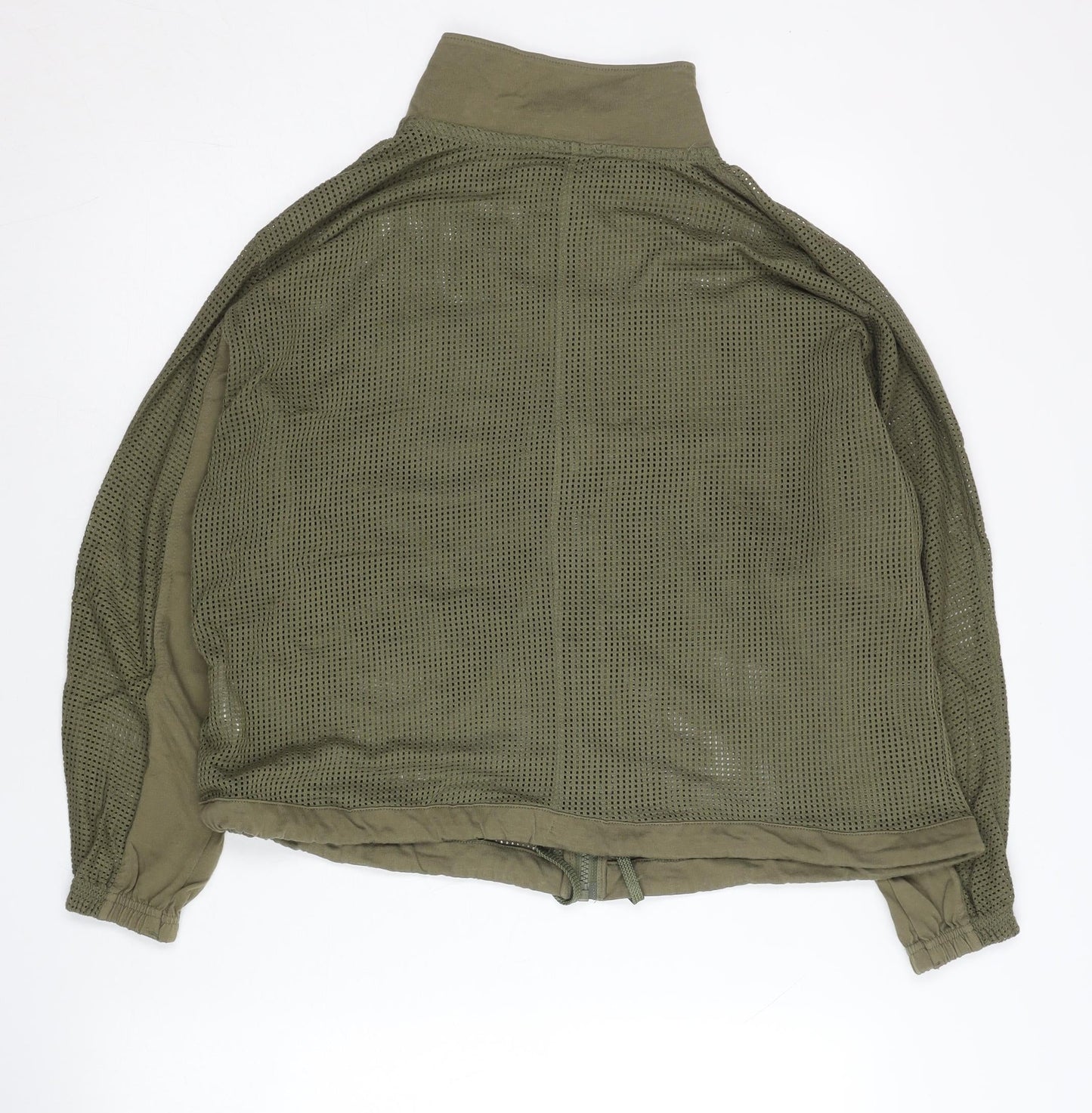 Nike Womens Green Track Jacket M Mesh Lightweight Full Zip