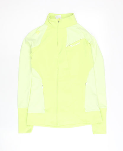 Descente Women’s Yellow Track Jacket Size 6 Slim Fit Full Zip